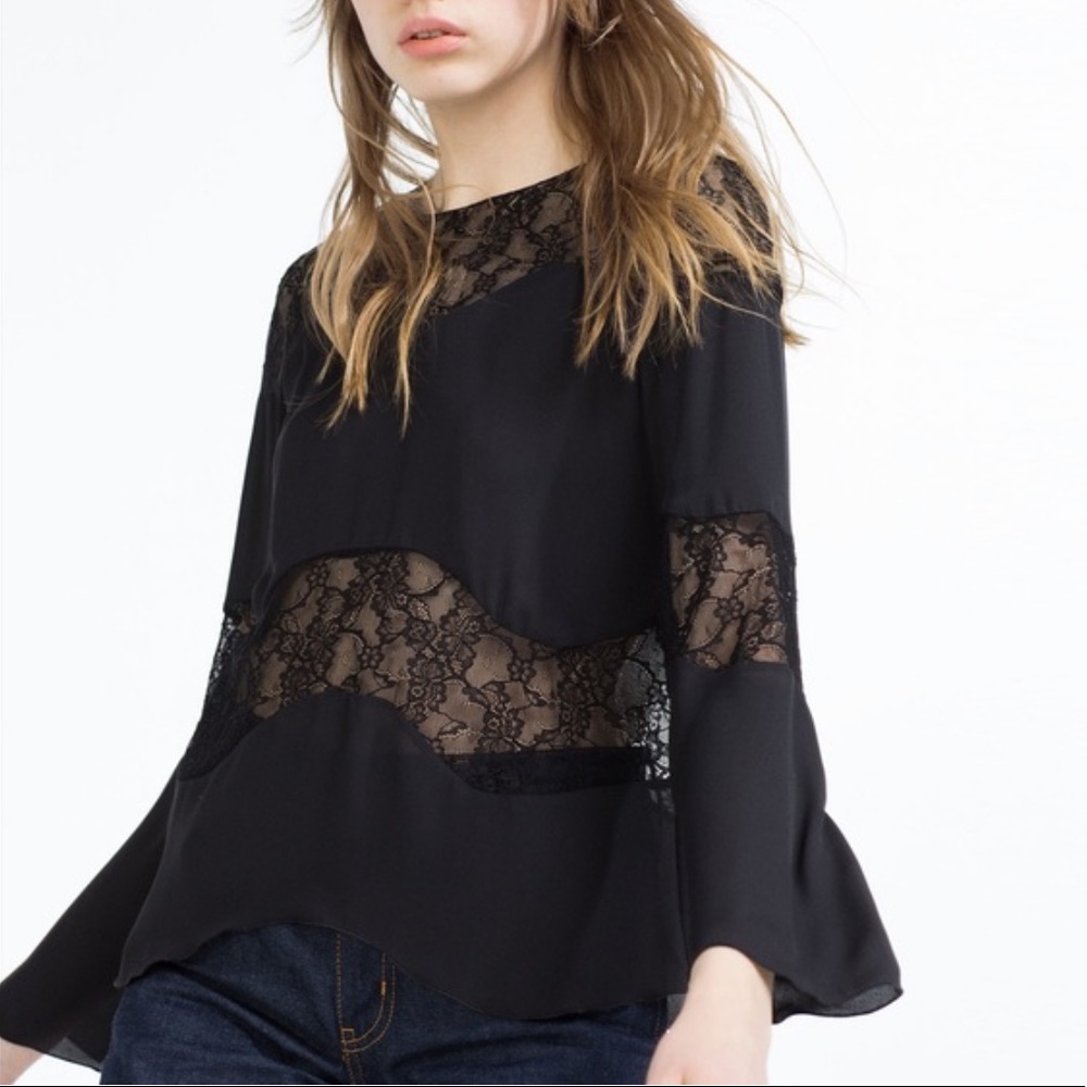 Zara | Black Lace Top
